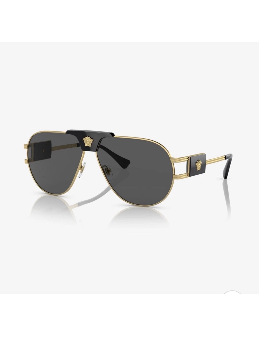 Versace VE2251 100287 63 Men's Square Sunglasses - Gold/Gray